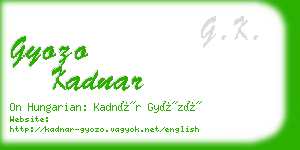 gyozo kadnar business card